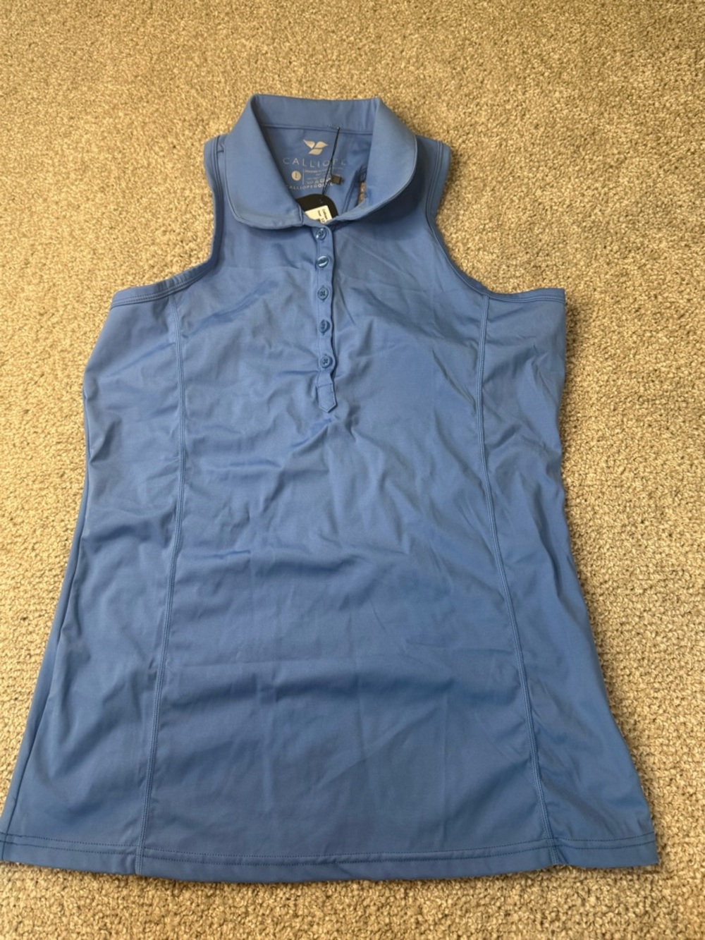 Calliope Women’s  Blue Sleeveless Polo Tank- NWT- large